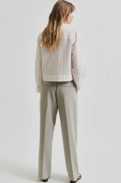 Dames blouse lange mouw ecru