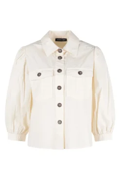 Dames blouse lange mouw ecru