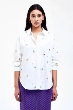 Dames blouse lange mouw ecru
