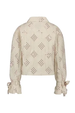 Dames blouse lange mouw ecru