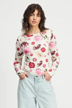Dames blouse lange mouw ecru