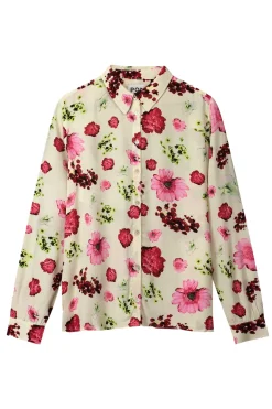 Dames blouse lange mouw ecru
