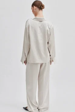 Dames blouse lange mouw ecru