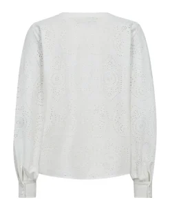 Dames blouse lange mouw ecru