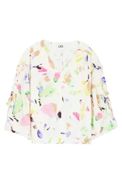 Dames blouse lange mouw ecru
