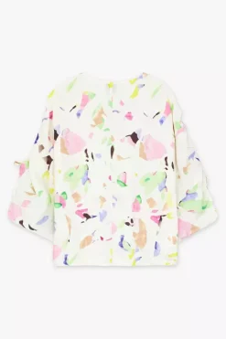 Dames blouse lange mouw ecru