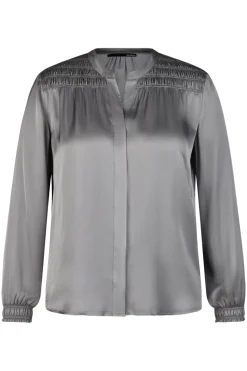 Dames blouse lange mouw grijs