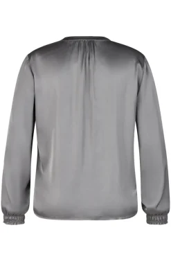 Dames blouse lange mouw grijs