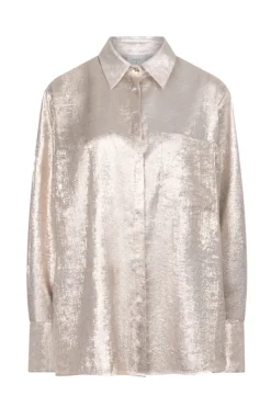 Dames blouse lange mouw goud