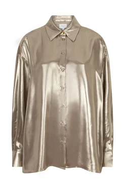 Dames blouse lange mouw goud