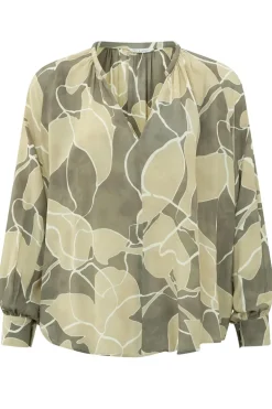 Dames blouse lange mouw groen