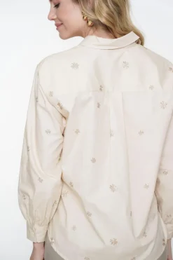 Dames blouse lange mouw grijs