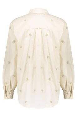 Dames blouse lange mouw grijs