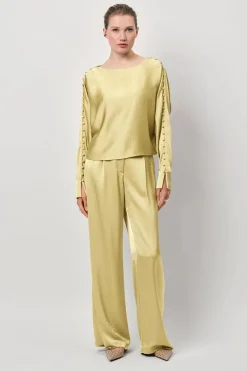 Dames blouse lange mouw geel