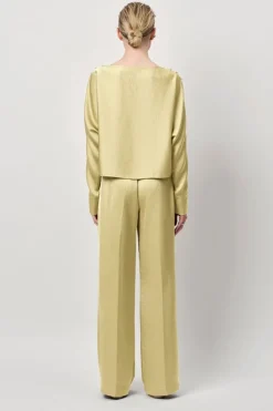 Dames blouse lange mouw geel