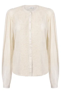 Dames blouse lange mouw goud
