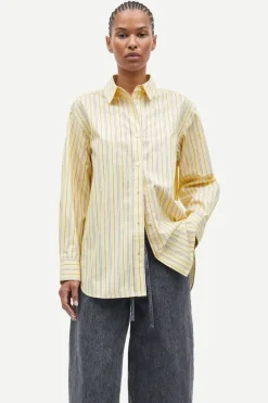 Dames blouse lange mouw geel