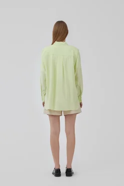 Dames blouse lange mouw geel