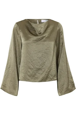 Dames blouse lange mouw groen