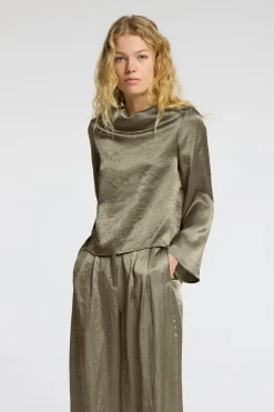 Dames blouse lange mouw groen