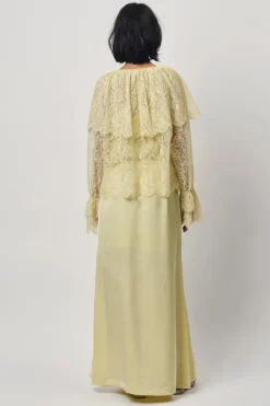 Dames blouse lange mouw geel