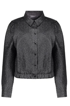 Dames blouse lange mouw grijs