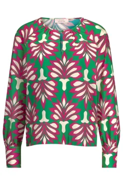 Dames blouse lange mouw groen