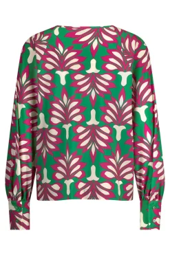 Dames blouse lange mouw groen