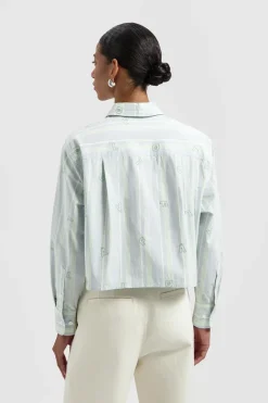 Dames blouse lange mouw groen
