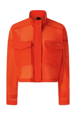 Dames blouse lange mouw oranje