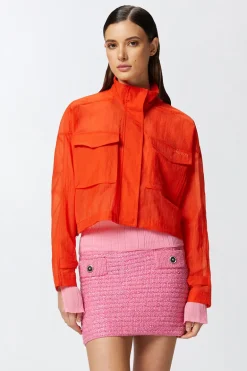 Dames blouse lange mouw oranje