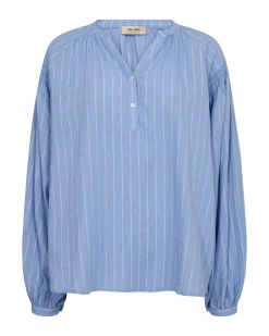 Dames blouse lange mouw paars
