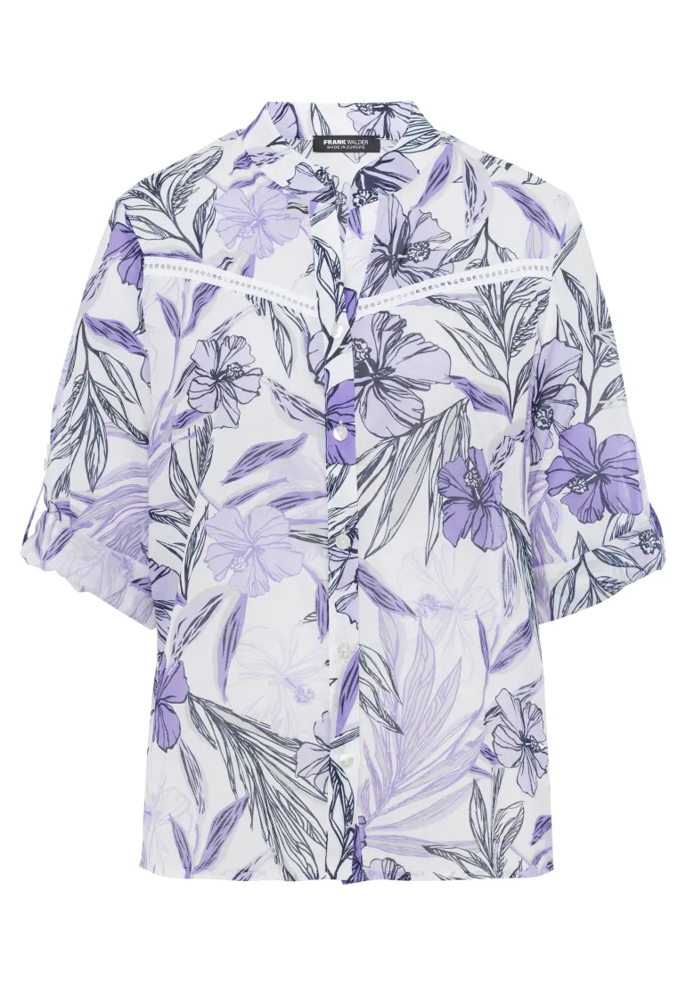 Dames blouse lange mouw paars