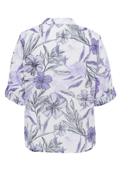 Dames blouse lange mouw paars