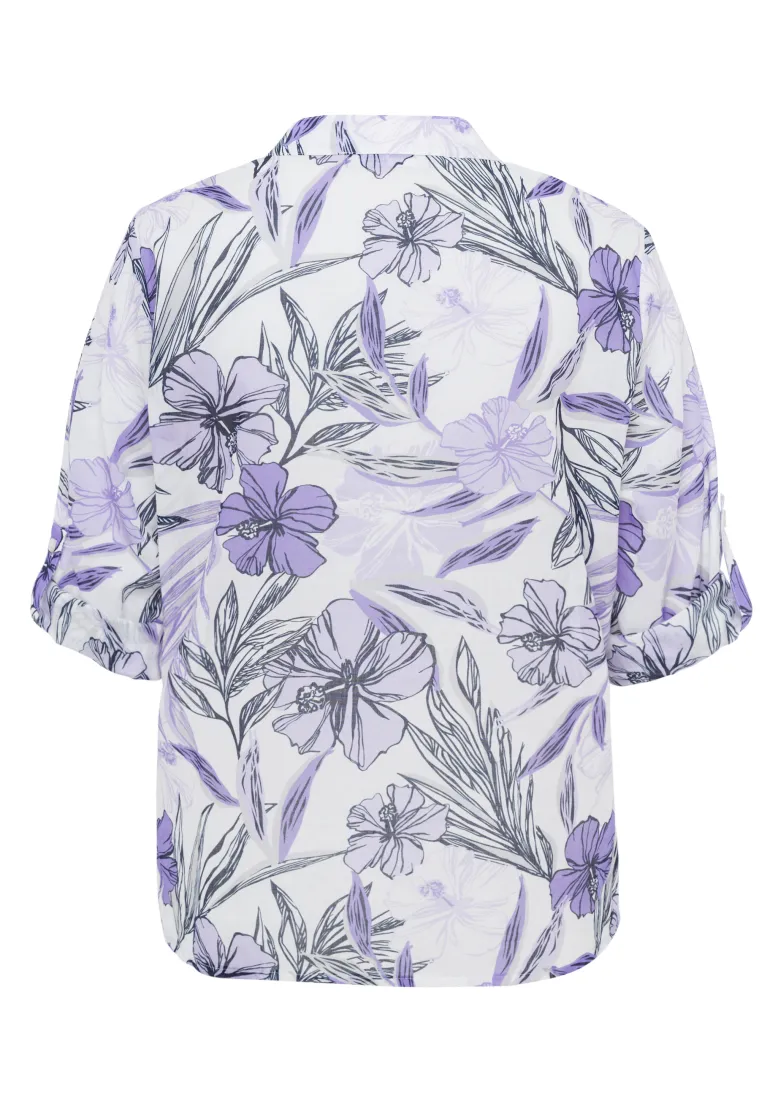 Dames blouse lange mouw paars