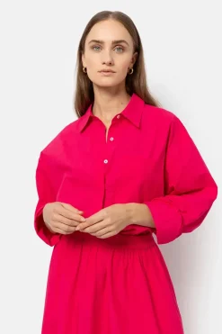 Dames blouse lange mouw paars