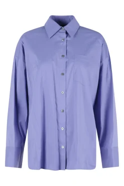 Dames blouse lange mouw paars