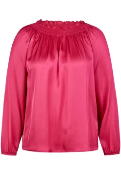 Dames blouse lange mouw paars