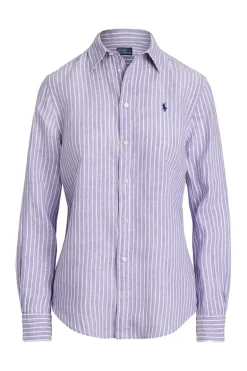Dames blouse lange mouw paars