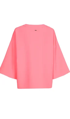 Dames blouse lange mouw rose