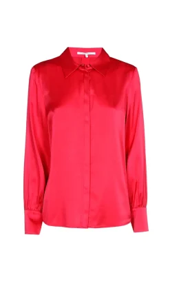 Dames blouse lange mouw rose