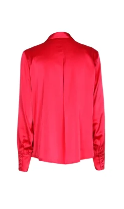 Dames blouse lange mouw rose