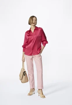Dames blouse lange mouw rose