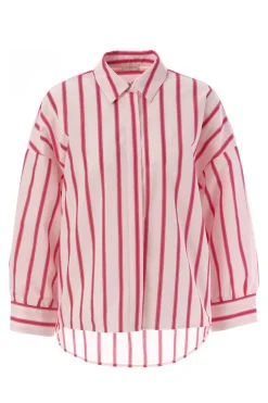 Dames blouse lange mouw rose