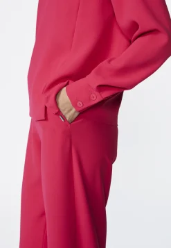 Dames blouse lange mouw rose