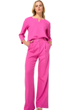 Dames blouse lange mouw rose