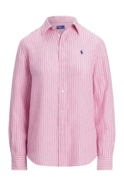 Dames blouse lange mouw rose