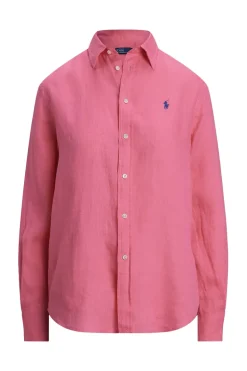 Dames blouse lange mouw rose