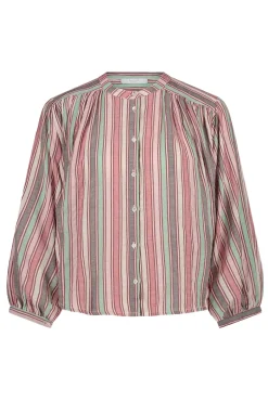 Dames blouse lange mouw rose