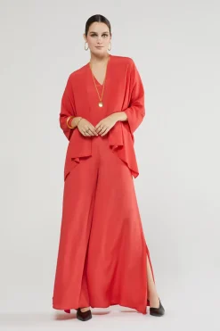 Dames blouse lange mouw rood